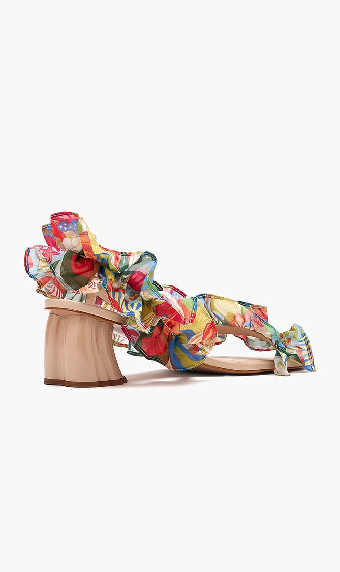 OCEAN VIEW RUFFLED MONSTERA HELLED SANDAL