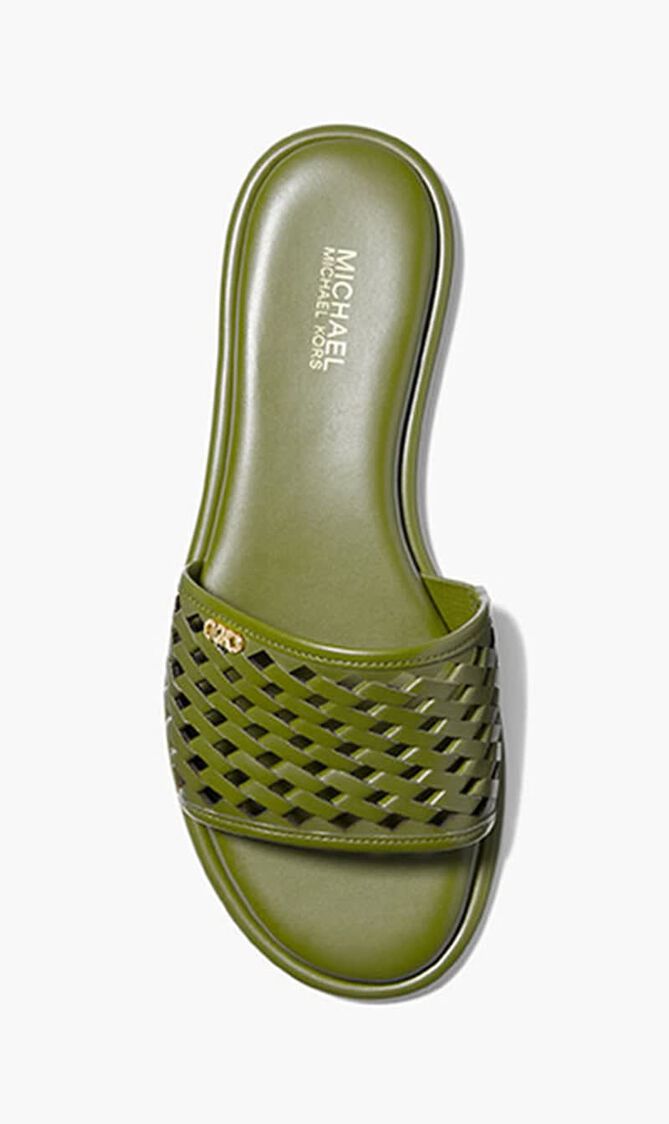 Saylor Hand Woven Leather Slide Sandal