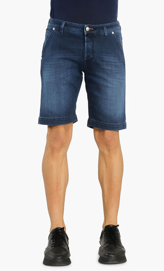 Flag Tailored Denim Shorts