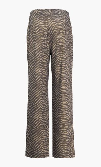 Wide Leg Zebra Print Trousers