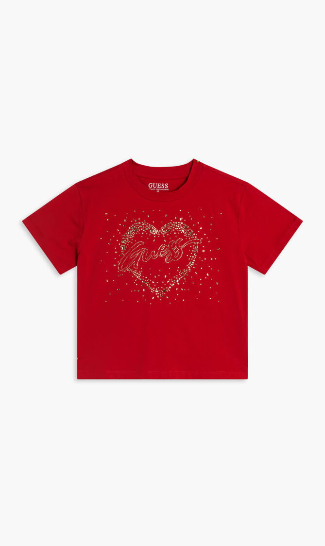 Red Embellished Logo T-Shirt