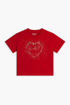 Red Embellished Logo T-Shirt