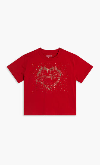 Red Embellished Logo T-Shirt