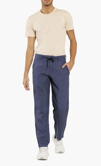 Linen Drawstring Waist Pants