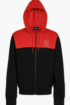 Colorblock Logo Zip Up Hoodie