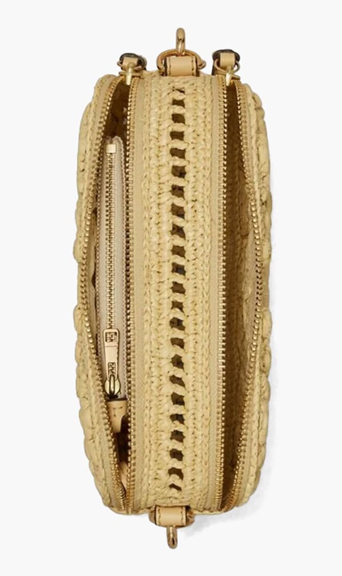 T Monogram Mini Miller Raffia Crossbody Bag