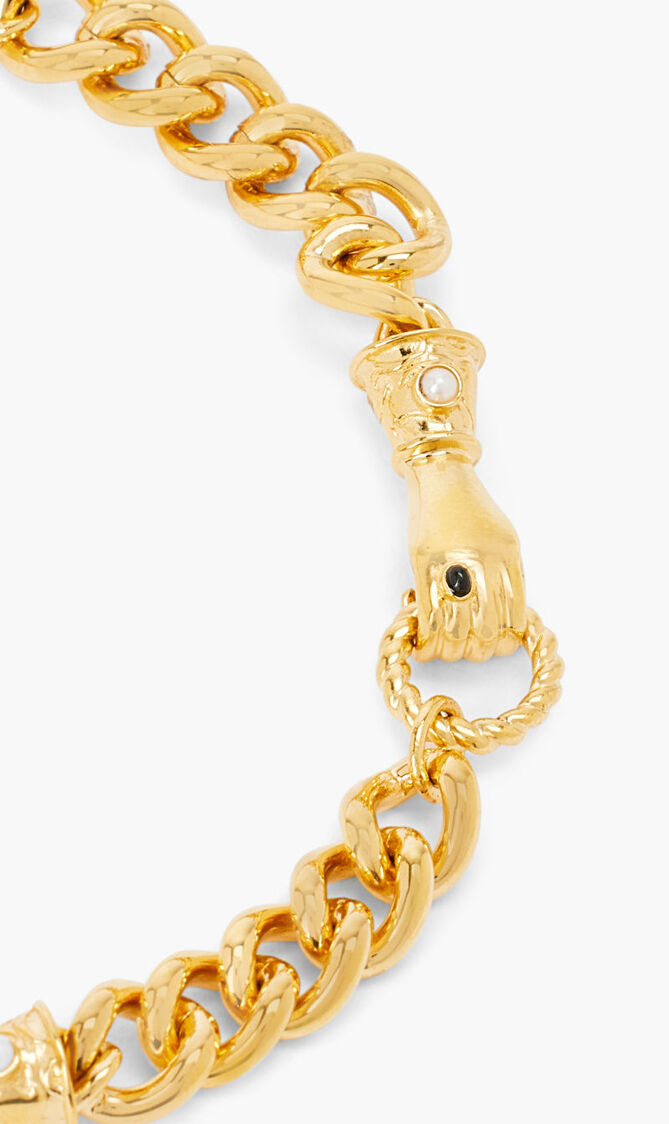 HARRIS REED BLACK ONYX AND WHITE PEARL BRACELET