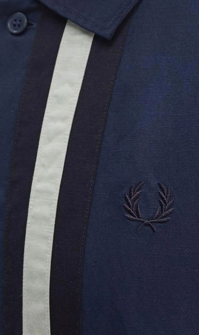 LINEN BLEND PANELLED SHIRT