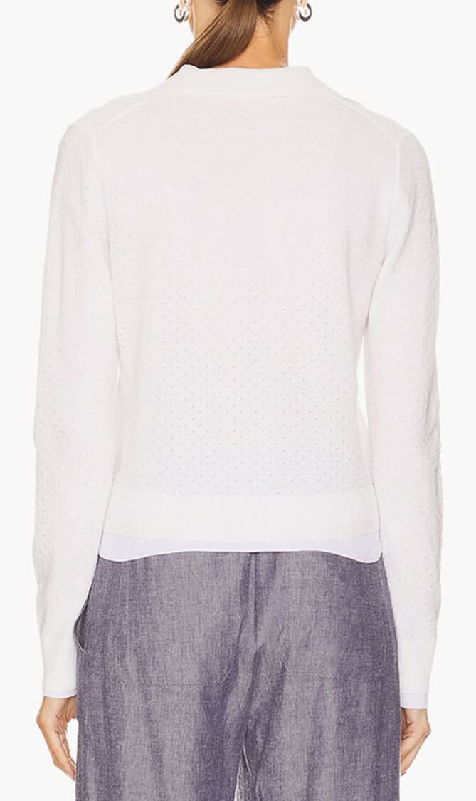 Italian Cotton Blend Mesh Double Layer Cardigan