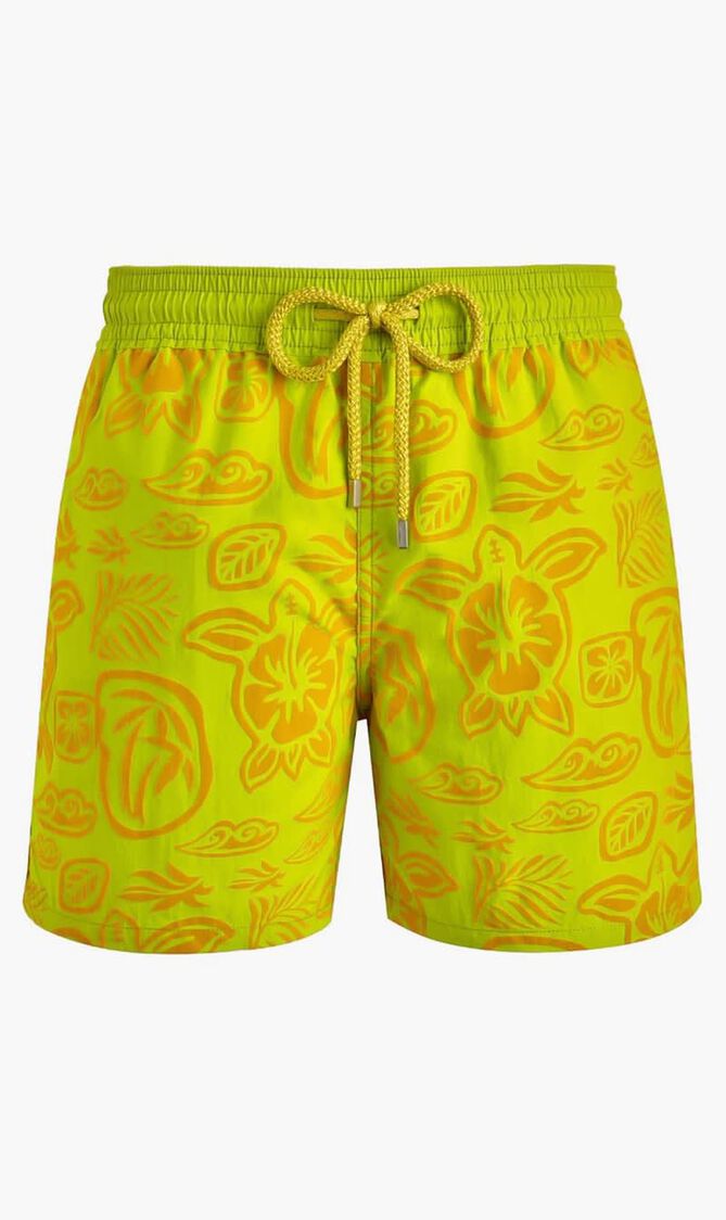 Flocked Tahiti Turtles Swim Shorts