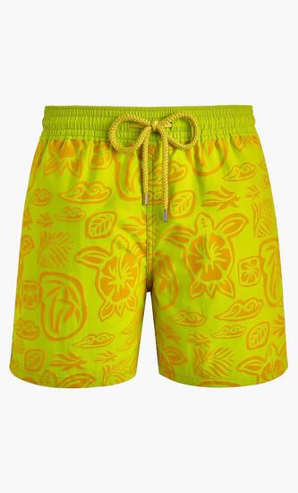 Flocked Tahiti Turtles Swim Shorts