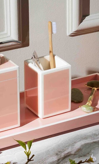 Paris Pink Lacquer Brush Holder