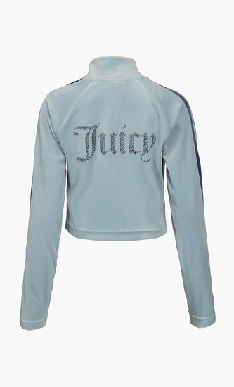 Velour Cropped Track Top