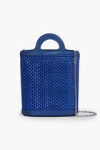 Blue Rhinestone Tropicalia Nano Bucket Bag