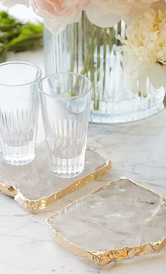 KIVITA Coasters Crystal 24k Gold