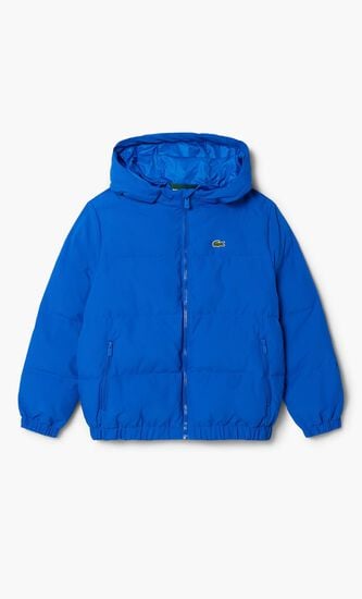 Hooded Puffer Jacket with Crocodile at the back
