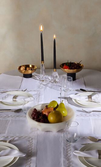 Saba Table Runner White