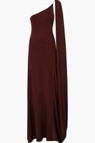 ONE SHOULDER CAPE DRESS