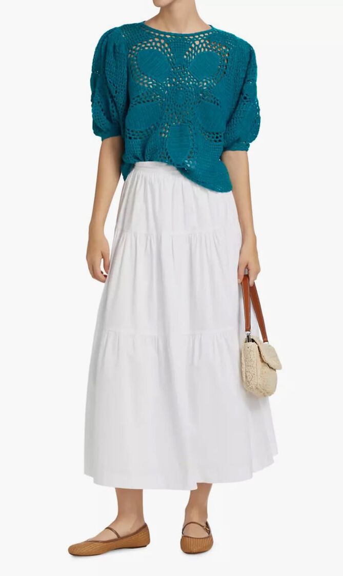 Flower Draw Crochet Cardigan