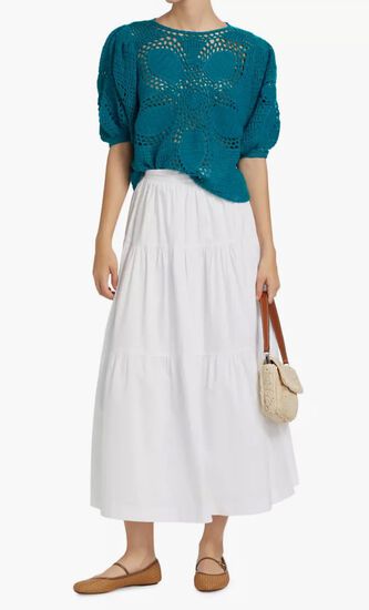 Flower Draw Crochet Cardigan