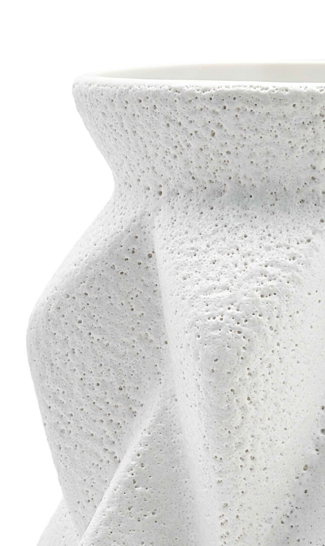 JNR ACCORDION MEDIUM VASE - WHITE JNR ACCORDION MEDIUM VASE - WHITE