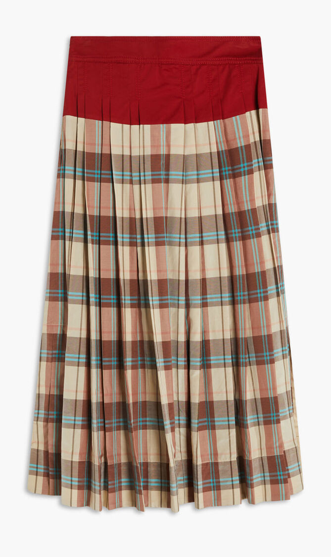 MADRAS PLAID SILK SKIRT