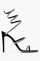 FLORIANE - BLACK SATIN-LACECRYSTAL STRASS