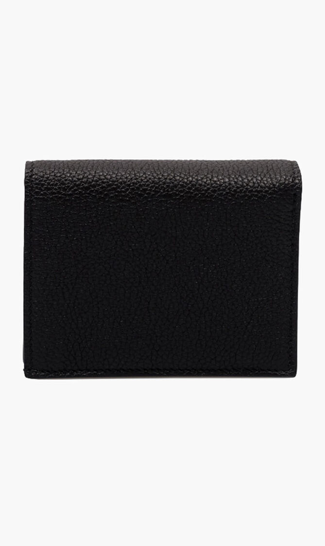 Leather Wallet with Metal Logo