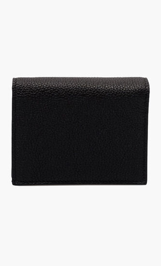 Leather Wallet with Metal Logo