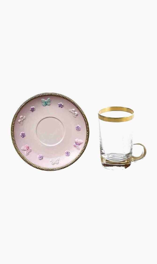 Blooming Butterfly Tea Cup and Saucer