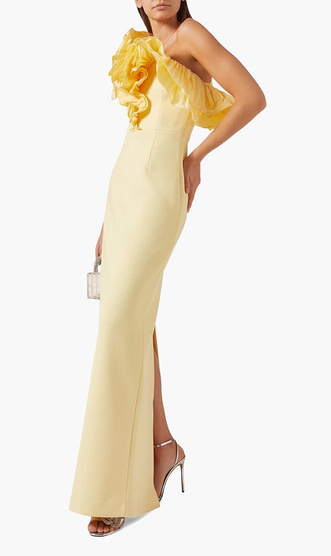 Lulu One Shoulder Ruffle Gown