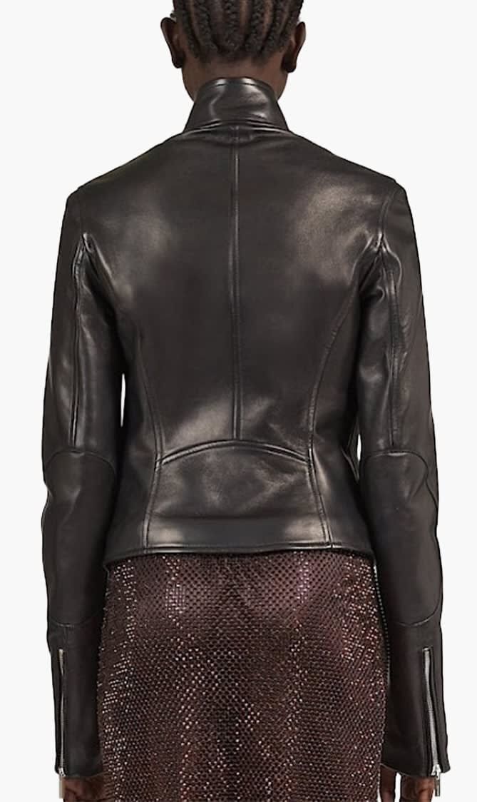 Biker Jacket with Vertical Zip Detail