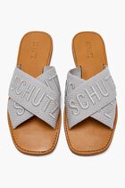 Embroidered Logo Flat Sandals