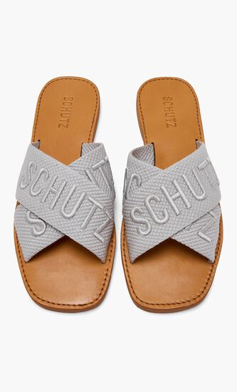 Embroidered Logo Flat Sandals