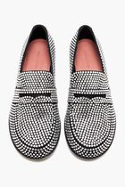 TILDA CRYSTAL LOAFER SUEDE BLACK WHITE CRYSTALS
