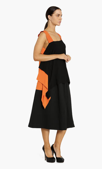 Bicolor Asymmetrical Ruffle Top