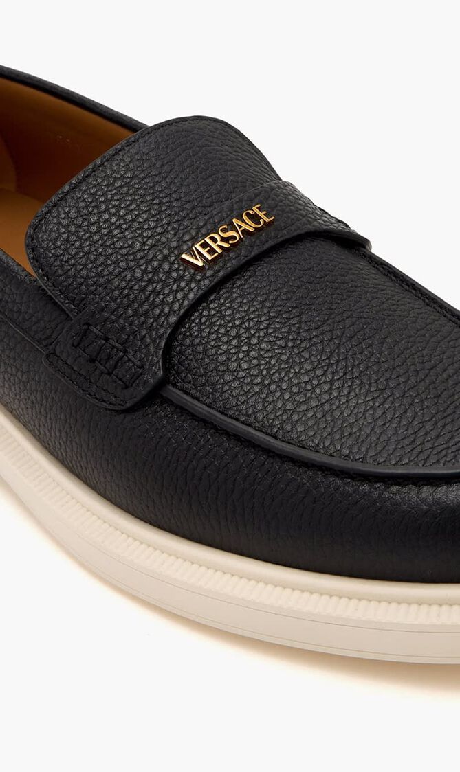 LOAFERS CALF LEATHER+VERSACE WRITING INEJECTION