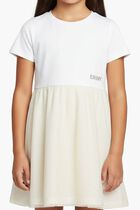 Girls White & Gold Dress