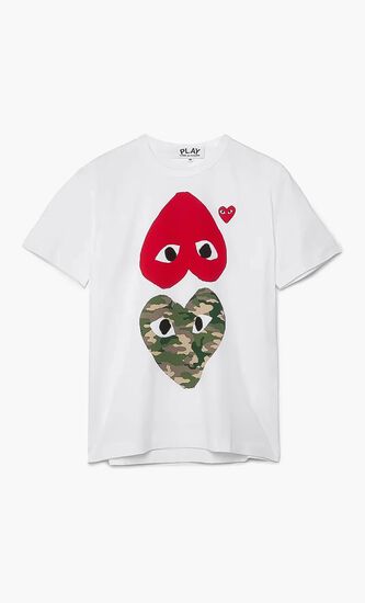 Camouflage With Upside Down Red Heart T-Shirt