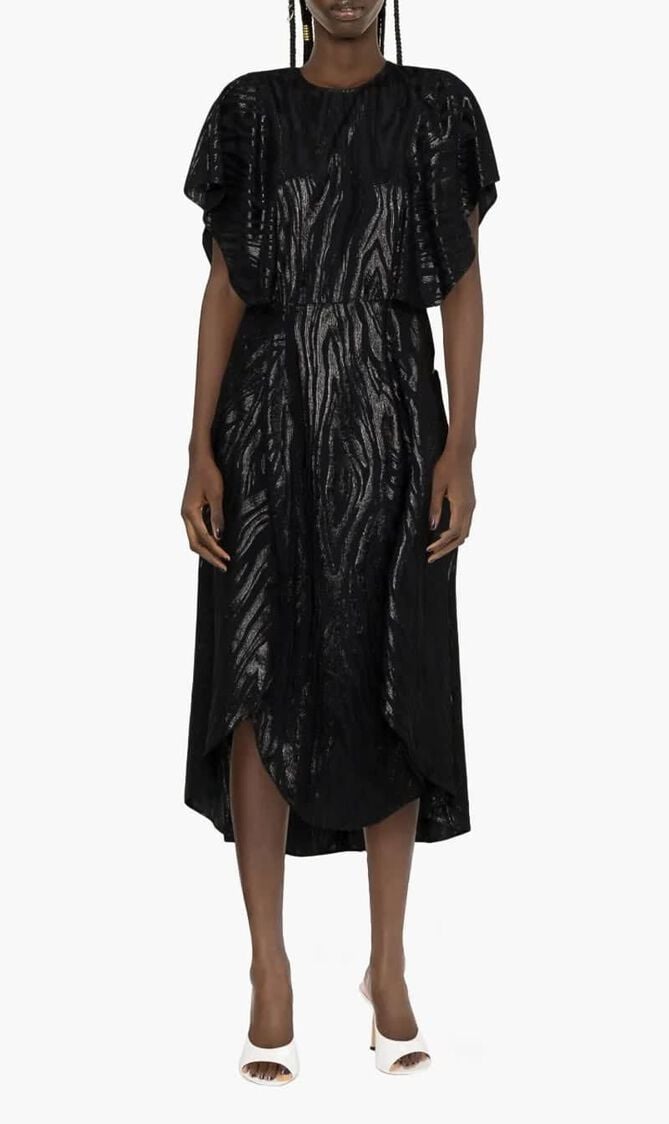 WOODGRAIN LUREX DRESS