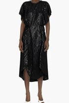 WOODGRAIN LUREX DRESS