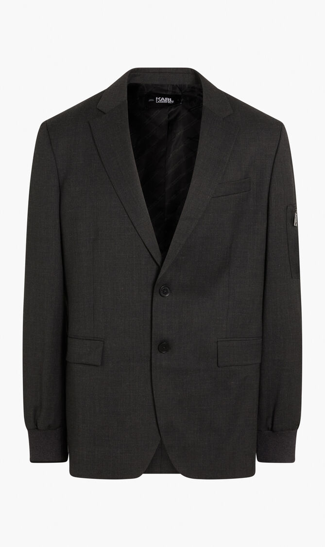 WOOL BLAZER W/ RIB CUFF