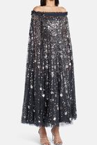 SHOOTING STARS CAPE ANKLE GOWN