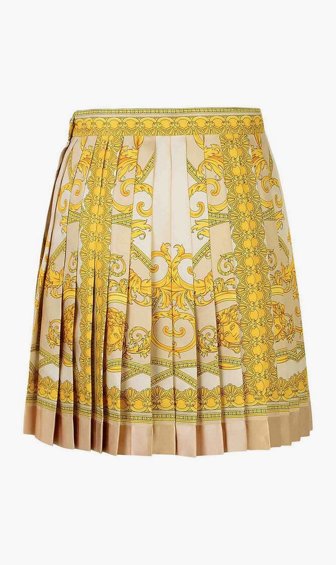 Pleated Printed Skirt