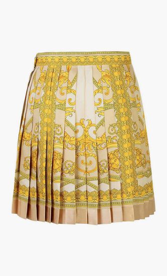 Pleated Printed Skirt