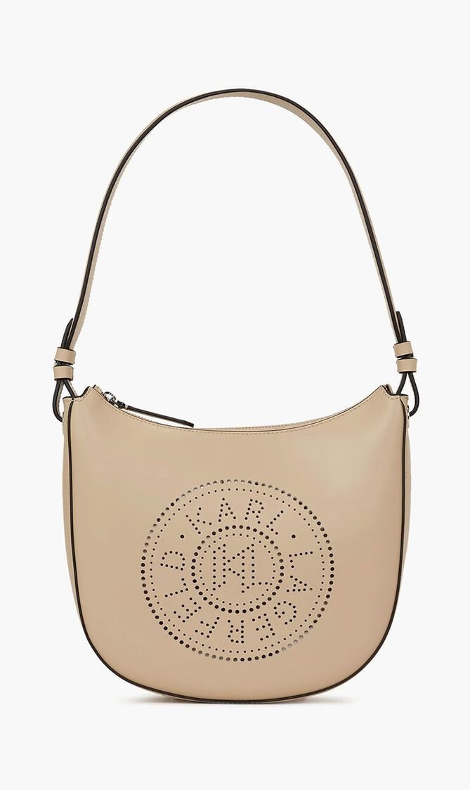K Circle Moon perforated-logo shoulder bag