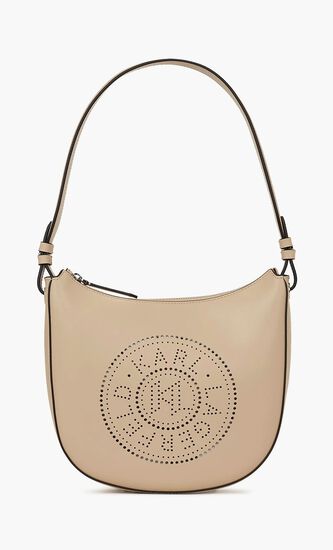 K Circle Moon perforated-logo shoulder bag