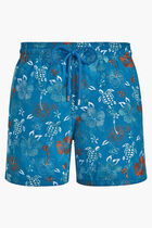 Embroidered Tropical Turtles Swim Shorts