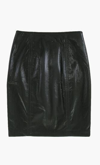 Seamed Patent Mini Skirt