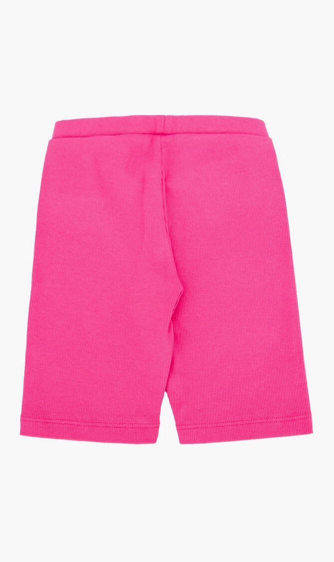 OFF STAMP RIB LEGGINGS SHORT FUCHSIA WHI